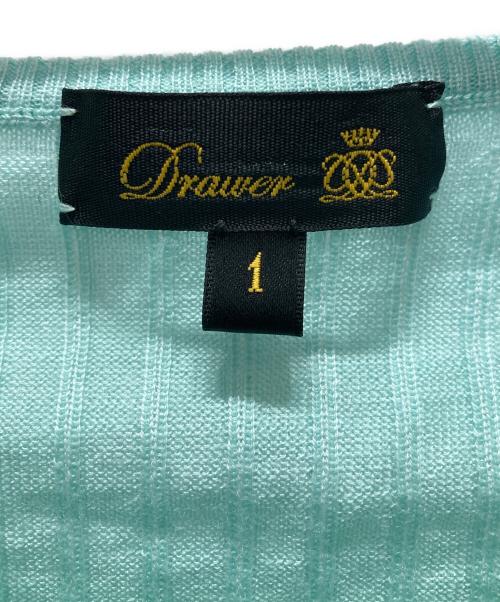 DRAWER（ドゥロワー）Drawer (ドゥロワー) 18G カシミヤシルクリブクルーネックニット ミントグリーン サイズ:1の古着・服飾アイテム
