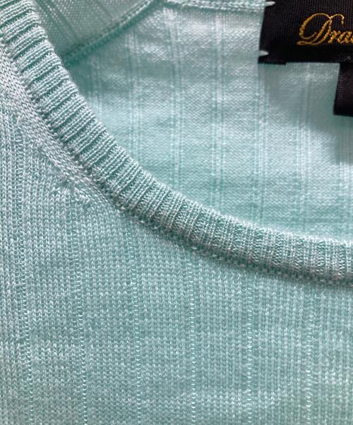 DRAWER（ドゥロワー）Drawer (ドゥロワー) 18G カシミヤシルクリブクルーネックニット ミントグリーン サイズ:1の古着・服飾アイテム