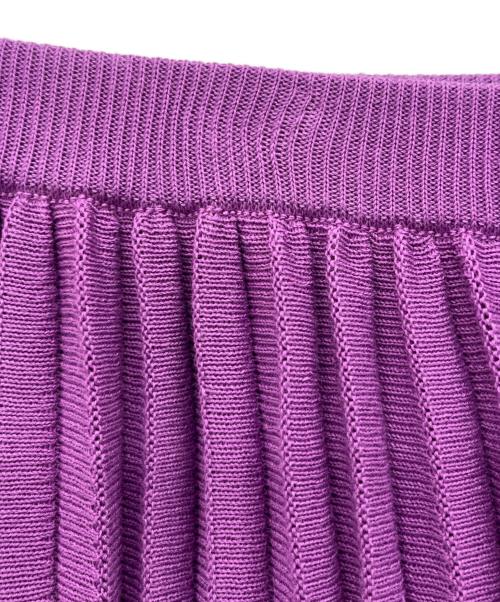 DRAWER（ドゥロワー）DRAWER (ドゥロワー) 18Gプリーツニットスカート パープル サイズ:Freeの古着・服飾アイテム