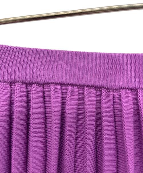 DRAWER（ドゥロワー）DRAWER (ドゥロワー) 18Gプリーツニットスカート パープル サイズ:Freeの古着・服飾アイテム