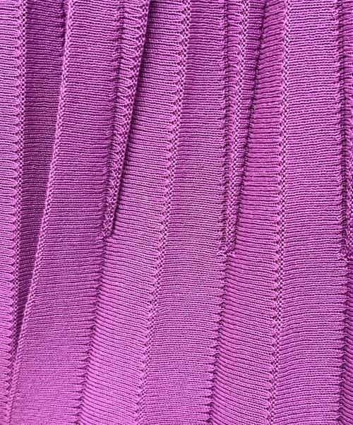 DRAWER（ドゥロワー）DRAWER (ドゥロワー) 18Gプリーツニットスカート パープル サイズ:Freeの古着・服飾アイテム