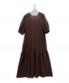 BEAUTY&YOUTHビューティーアンドユース）の古着「バックリボン ボリューム マキシワンピース」｜ブラウン