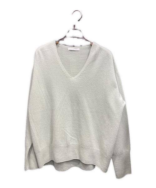 GALERIE VIE（ギャルリーヴィー）GALERIE VIE (ギャルリーヴィー) スーパーファインウール Vネックプルオーバー 黄緑 サイズ:free 未使用品の古着・服飾アイテム