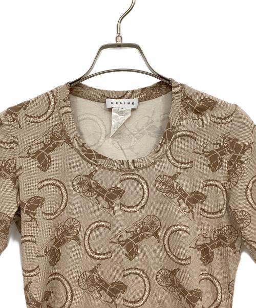 CELINE（セリーヌ）CELINE (セリーヌ) 総柄カットソー ブラウン サイズ:Sの古着・服飾アイテム