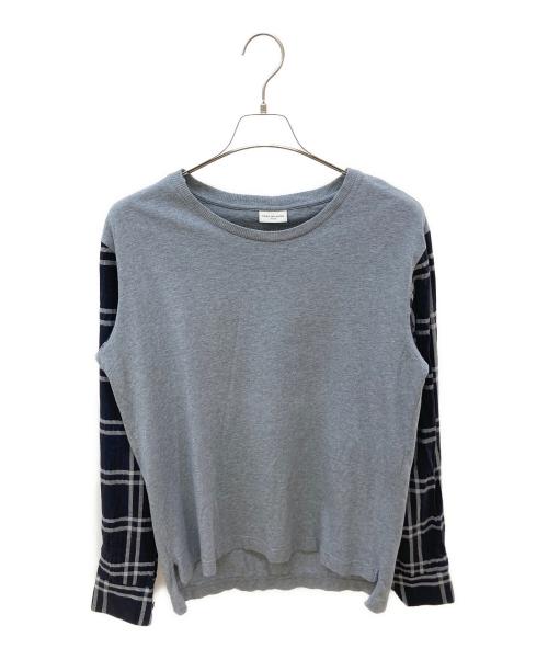 DRIES VAN NOTEN（ドリスヴァンノッテン）DRIES VAN NOTEN (ドリスヴァンノッテン) 袖切替カットソー グレー×ブラック サイズ:Sの古着・服飾アイテム