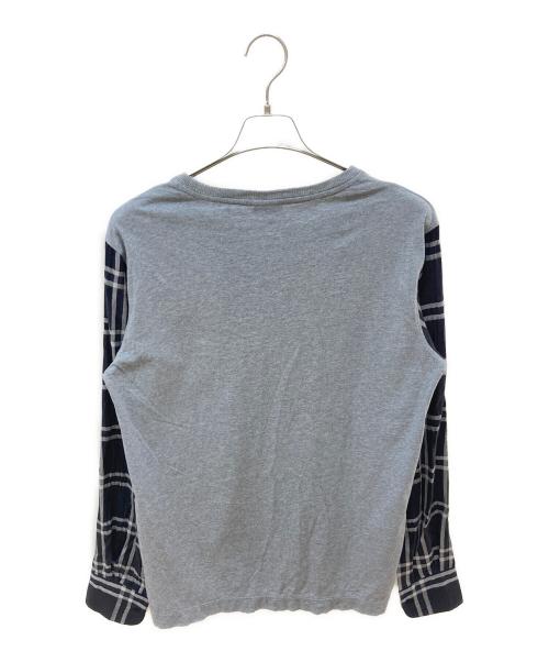 DRIES VAN NOTEN（ドリスヴァンノッテン）DRIES VAN NOTEN (ドリスヴァンノッテン) 袖切替カットソー グレー×ブラック サイズ:Sの古着・服飾アイテム