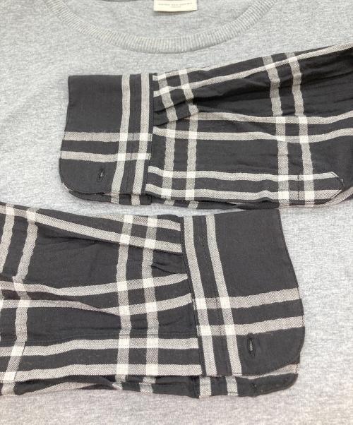 DRIES VAN NOTEN（ドリスヴァンノッテン）DRIES VAN NOTEN (ドリスヴァンノッテン) 袖切替カットソー グレー×ブラック サイズ:Sの古着・服飾アイテム