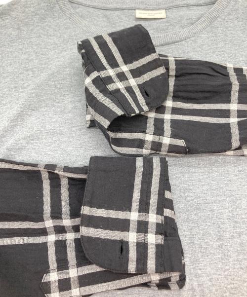 DRIES VAN NOTEN（ドリスヴァンノッテン）DRIES VAN NOTEN (ドリスヴァンノッテン) 袖切替カットソー グレー×ブラック サイズ:Sの古着・服飾アイテム