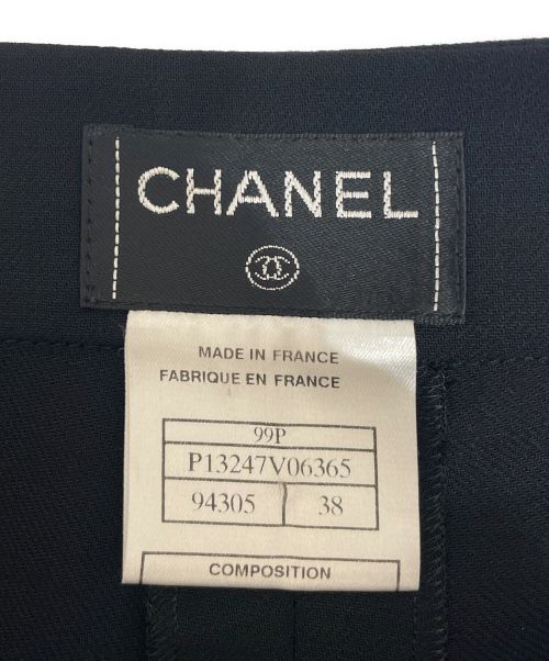 CHANEL（シャネル）CHANEL (シャネル) デザインウールパンツ ブラック サイズ:38の古着・服飾アイテム