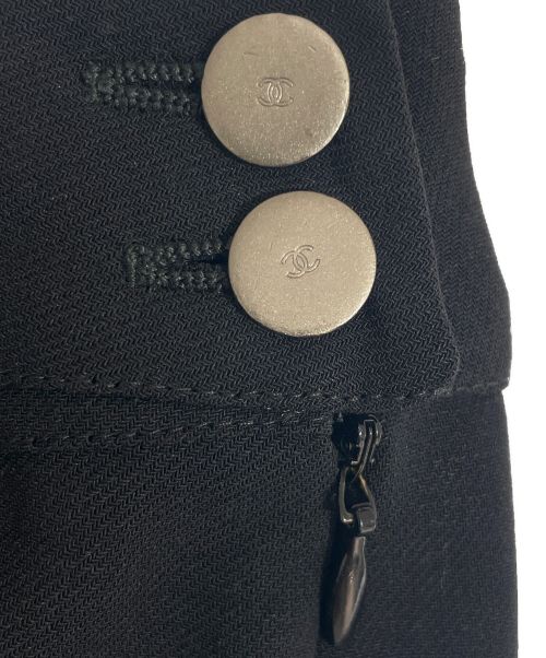 CHANEL（シャネル）CHANEL (シャネル) デザインウールパンツ ブラック サイズ:38の古着・服飾アイテム