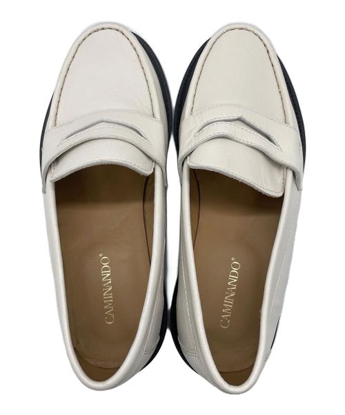 Caminando（カミナンド）Caminando (カミナンド) PLATFORM LOAFERS ホワイト サイズ:SIZE 8の古着・服飾アイテム