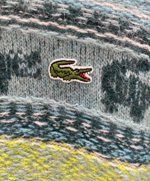LACOSTE（ラコステ）LACOSTE (ラコステ) サスティナブルフェアアイルニットセーター ブルー×グリーン サイズ:SIZE 4の古着・服飾アイテム