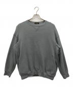 DRAWERドゥロワー）の古着「コットンカシミヤ裏毛クルーネックプルオーバー」｜グレー