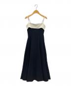 ENEUエヌー）の古着「バイカラーキャミワンピース」｜ブラック