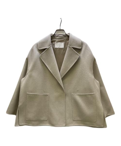 BALLSEY（ボールジィ）BALLSEY (ボールジィ) プレミアムウールリバー オープンカラーショートコート ライトベージュ サイズ:34の古着・服飾アイテム