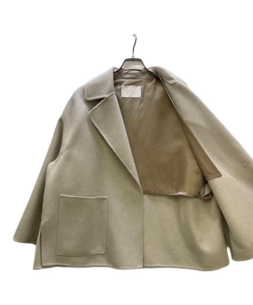 BALLSEY（ボールジィ）BALLSEY (ボールジィ) プレミアムウールリバー オープンカラーショートコート ライトベージュ サイズ:34の古着・服飾アイテム