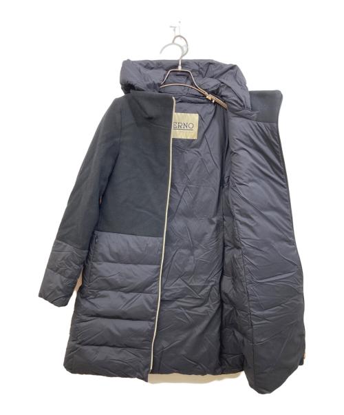 HERNO（ヘルノ）HERNO (ヘルノ) ウールコンビダウンコート ブラック サイズ:40の古着・服飾アイテム