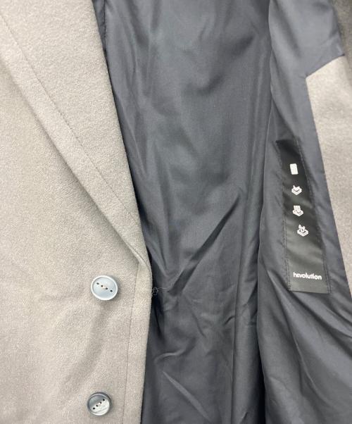 HEVO（イーヴォ）HEVO (イーヴォ) ベルテッドチェスターコート グレー サイズ:46の古着・服飾アイテム