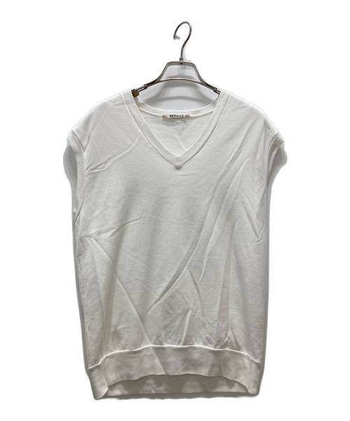 AURALEE（オーラリー）AURALEE (オーラリー) LIGHT FLOWY Vネックベスト ホワイト サイズ:1の古着・服飾アイテム