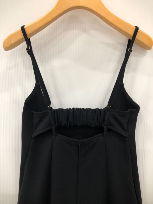 MIESROHE（ミースロエ）MIESROHE (ミースロエ) ディープネックジャージキャミワンピース ブラックの古着・服飾アイテム