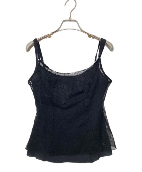 CHANEL（シャネル）CHANEL (シャネル) レースキャミソール ブラック サイズ:38の古着・服飾アイテム