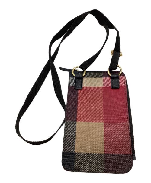 BLUE LABEL CRESTBRIDGE（ブルーレーベルクレストブリッジ）BLUE LABEL CRESTBRIDGE (ブルーレーベルクレストブリッジ) クレストブリッジチェックPVCスマホポシェット レッドの古着・服飾アイテム