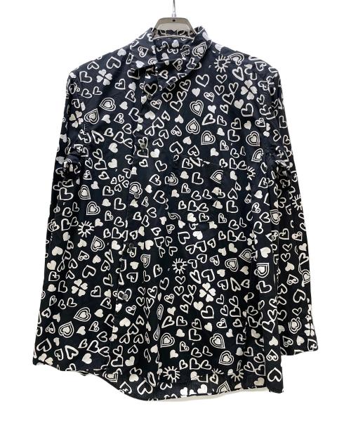 BLACK COMME des GARCONS（ブラックコムデギャルソン）BLACK COMME des GARCONS (ブラックコムデギャルソン) ハートプリントシャツBLACK ブラック サイズ:XSの古着・服飾アイテム