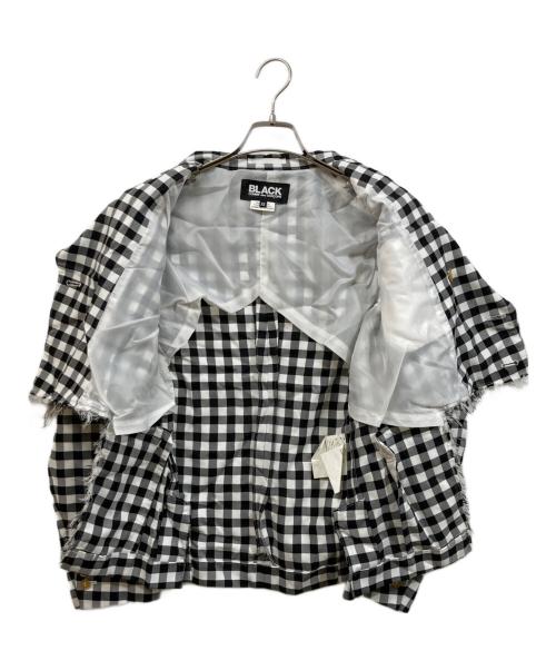 BLACK COMME des GARCONS（ブラックコムデギャルソン）BLACK COMME des GARCONS (ブラックコムデギャルソン) エステルギンガムチェック ジャケット (製品後加工) ブラック サイズ:XSの古着・服飾アイテム