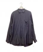 COMOLIコモリ）の古着「ウールシルク コモリシャツ」｜ネイビー