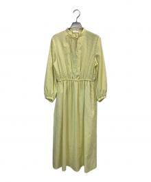 BALLSEY（ボールジィ）の古着「ジオメトリックスクエアプリントウエストシャーリングワンピース」｜イエロー