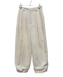 GRACE CLASS（グレースクラス）の古着「ストレッチスラブタックパンツ」｜アイボリー