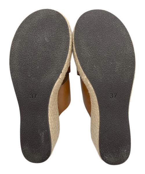 CORSO ROMA 9（コルソローマノーヴェ）CORSO ROMA 9 (コルソローマノーヴェ) クロスウェッジサンダル ブラウン サイズ:37の古着・服飾アイテム