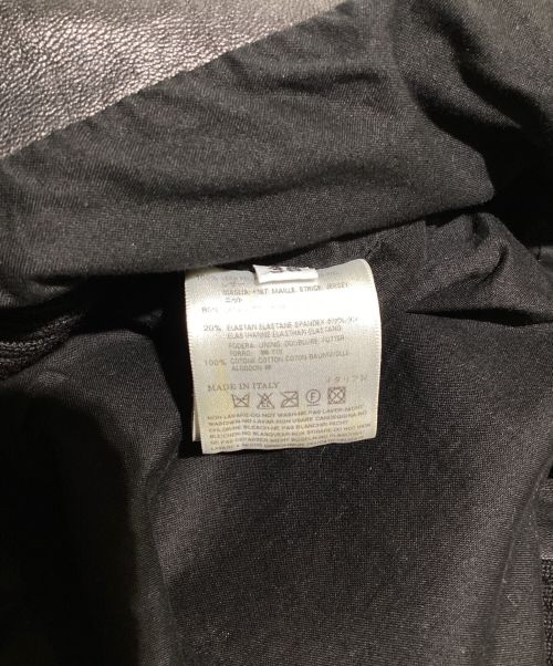 MARTIN MARGIELA（マルタン・マルジェラ）MARTIN MARGIELA (マルタン・マルジェラ) Knit Switching Leather Jacket（ニットスイッチングレザージャケット） ブラック サイズ:36の古着・服飾アイテム