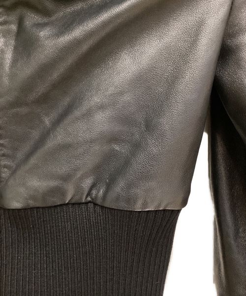 MARTIN MARGIELA（マルタン・マルジェラ）MARTIN MARGIELA (マルタン・マルジェラ) Knit Switching Leather Jacket（ニットスイッチングレザージャケット） ブラック サイズ:36の古着・服飾アイテム