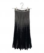 OFFWHITEオフホワイト）の古着「ロゴ プリーツ スカート」｜ブラック