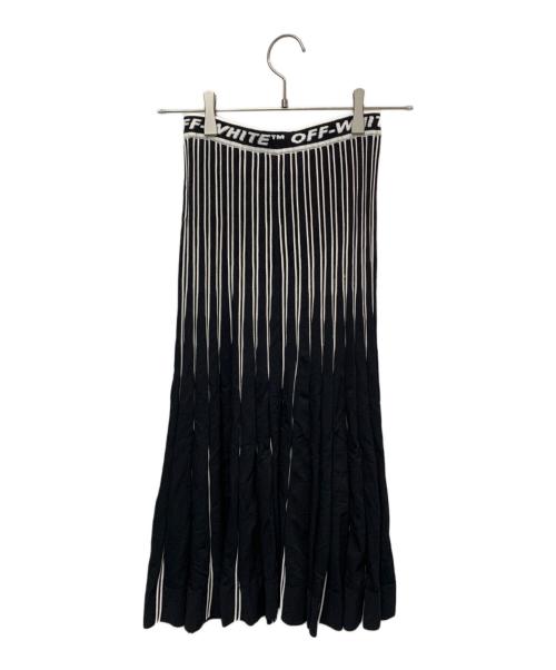 OFFWHITE（オフホワイト）OFFWHITE (オフホワイト) ロゴ プリーツ スカート ブラック サイズ:38の古着・服飾アイテム