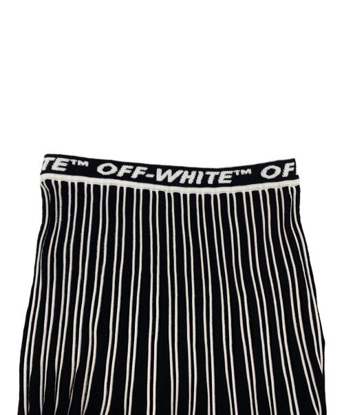 OFFWHITE（オフホワイト）OFFWHITE (オフホワイト) ロゴ プリーツ スカート ブラック サイズ:38の古着・服飾アイテム