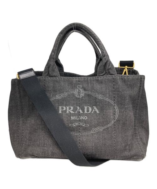 PRADA（プラダ）PRADA (プラダ) 2WAYトートバッグ ブラックの古着・服飾アイテム