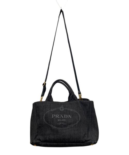 PRADA（プラダ）PRADA (プラダ) 2WAYトートバッグ ブラックの古着・服飾アイテム