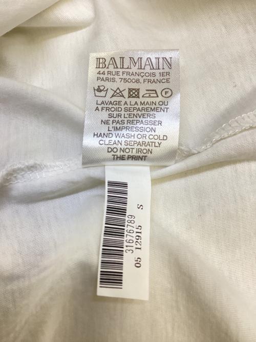 BALMAIN（バルマン）BALMAIN (バルマン) ロゴプリントTシャツ ホワイト サイズ:Sの古着・服飾アイテム