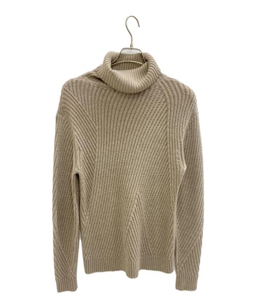 1piu1uguale3（ウノピュウノウグァーレトレ）1piu1uguale3 (ウノピュウノウグァーレトレ) CASH WOOL ZIGZAG TURTLE ベージュ サイズ:４の古着・服飾アイテム