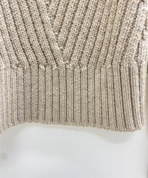 1piu1uguale3（ウノピュウノウグァーレトレ）1piu1uguale3 (ウノピュウノウグァーレトレ) CASH WOOL ZIGZAG TURTLE ベージュ サイズ:４の古着・服飾アイテム