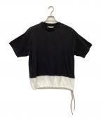 MARNIマルニ）の古着「バイカラークルーネックTシャツ」｜ブラック×ホワイト