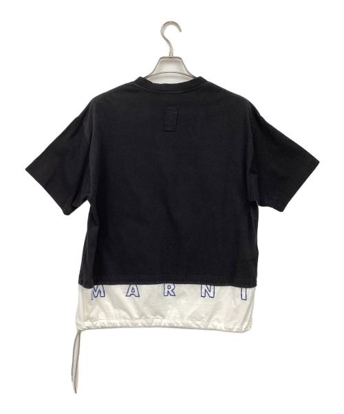 MARNI（マルニ）MARNI (マルニ) バイカラークルーネックTシャツ ブラック×ホワイト サイズ:44の古着・服飾アイテム