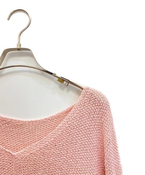 Spick and Span（スピックアンドスパン）Spick and Span (スピックアンドスパン) カノコ編みペーパーヤーン2WAYルーズニット ピンク サイズ:記載なしの古着・服飾アイテム