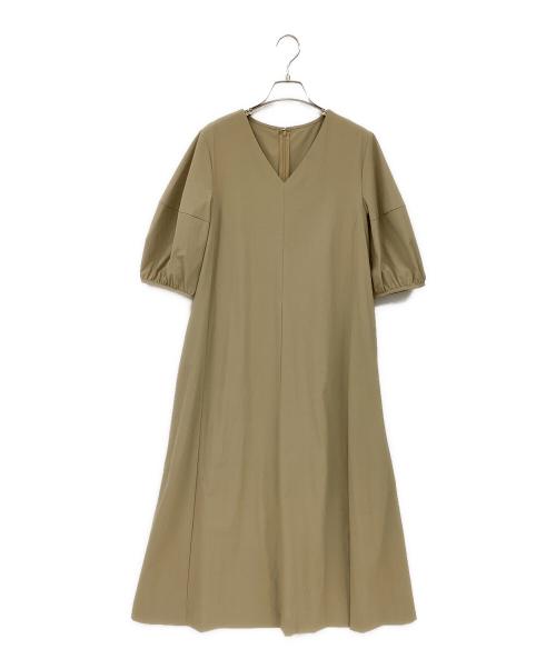 ROPE（ロペ）ROPE (ロペ) 【撥水加工】パフスリーブストレッチワンピース ベージュ サイズ:38 未使用品の古着・服飾アイテム