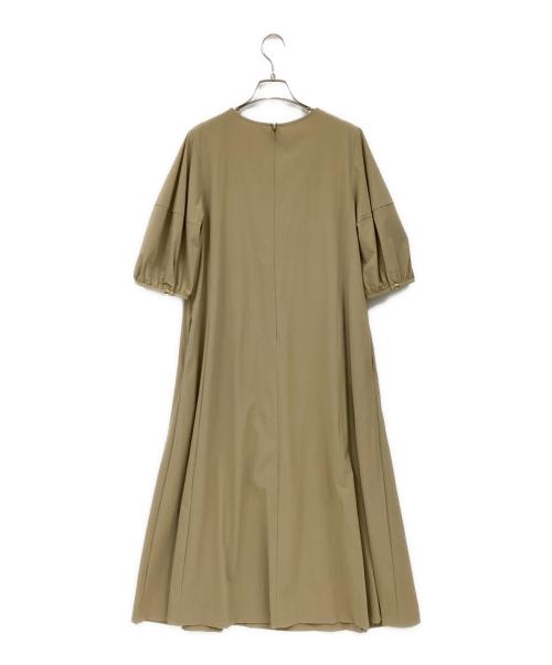 ROPE（ロペ）ROPE (ロペ) 【撥水加工】パフスリーブストレッチワンピース ベージュ サイズ:38 未使用品の古着・服飾アイテム