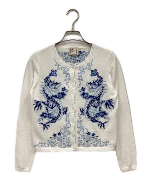 KEITA MARUYAMA（ケイタマルヤマ）KEITA MARUYAMA (ケイタマルヤマ) Dragon Embroidery Knit カーディガン ブルー サイズ:1の古着・服飾アイテム