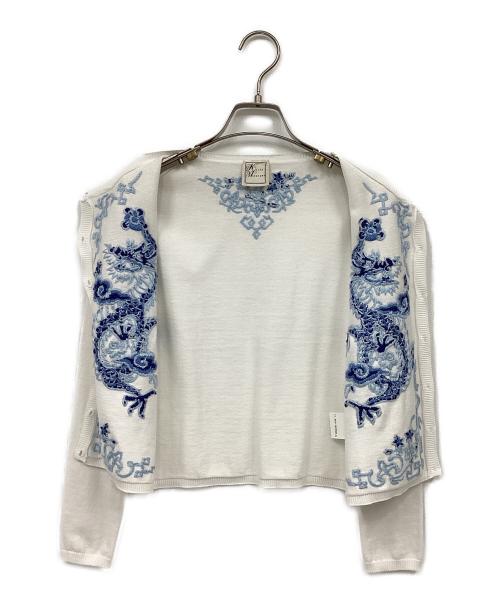 KEITA MARUYAMA（ケイタマルヤマ）KEITA MARUYAMA (ケイタマルヤマ) Dragon Embroidery Knit カーディガン ブルー サイズ:1の古着・服飾アイテム