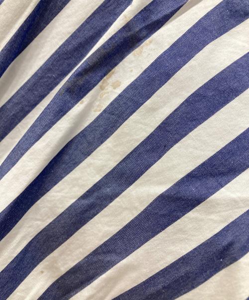 universal tissu（ユニバーサルティシュ）UNIVERSAL TISSU (ユニバーサルティシュ) ストライプボリュームスリーブロングシャツ ブルー サイズ:サイズ表記無しの古着・服飾アイテム